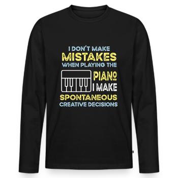Piano Piano Electric Piano Piano Standing Piano - Men's Premium Organic Long Sleeve Shirt - black - Front - Nico (187cm)