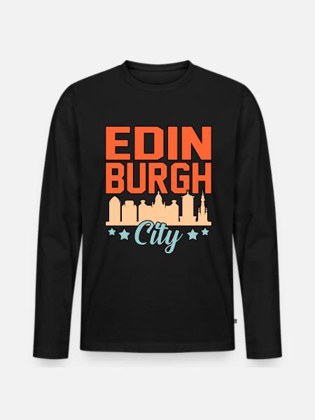 Edinburgh City Castle Gift - Men's Premium Organic Long Sleeve Shirt - black