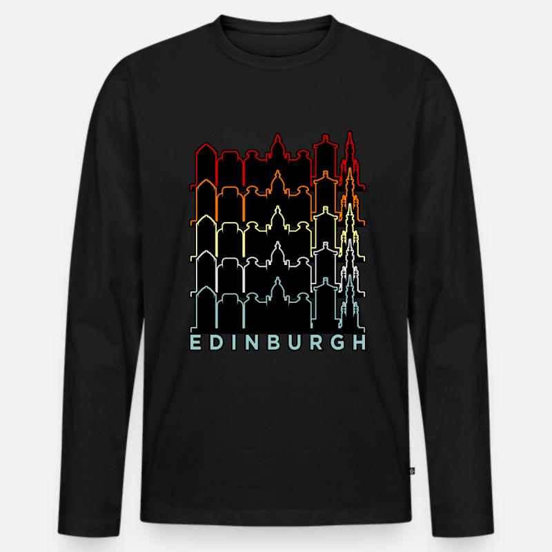 Schottland Edinburgh Castle Geschenk - Männer Premium Bio Langarmshirt - Schwarz