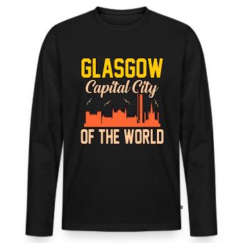 Cadeau de la capitale Glasgow - T-shirt manches longues Premium bio Homme - noir - Devant - Nico (187cm)