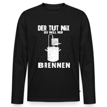 Schnaps brennen Schnapsbrenner Selbstgebrannter - Männer Premium Bio Langarmshirt - Schwarz - Vorne - Nico (187cm)