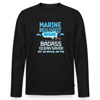 Meeresbiologie Qualle Ozean Wal Krabbe Tintenfisch - Männer Premium Bio Langarmshirt - Schwarz - Vorne - Nico (187cm)