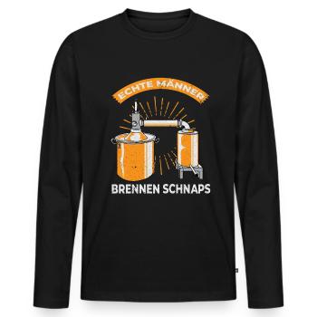 Schnaps brennen Schnapsbrenner Selbstgebrannter - Männer Premium Bio Langarmshirt - Schwarz - Vorne - Nico (187cm)
