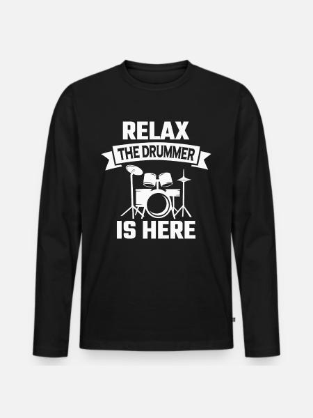 Drummer Drums Drummer Music - Men's Premium Organic Long Sleeve Shirt - black