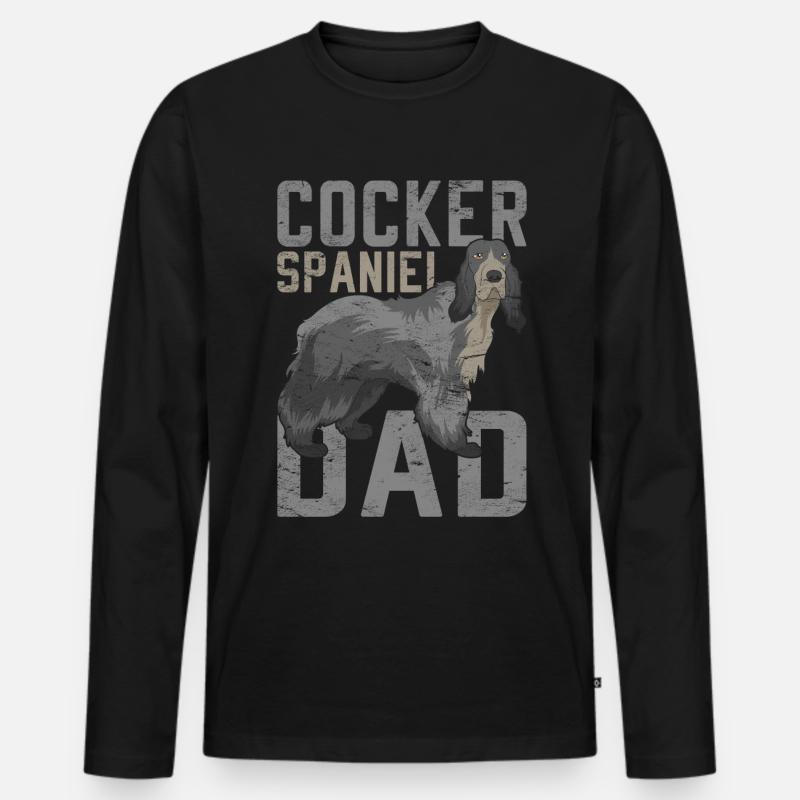 Cocker Spaniel Papa Hunde Geschenk Cocker Spaniel - Männer Premium Bio Langarmshirt - Schwarz