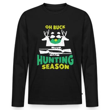Chasse Chasse Chasseur Fusil Tir Chasse Chasse - T-shirt manches longues Premium bio Homme - noir - Devant - Nico (187cm)