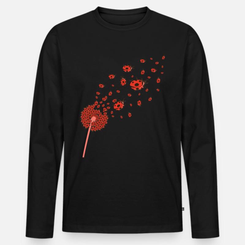 Ladybug Pusteflower Gift Idea Ladybug - Men's Premium Organic Long Sleeve Shirt - black