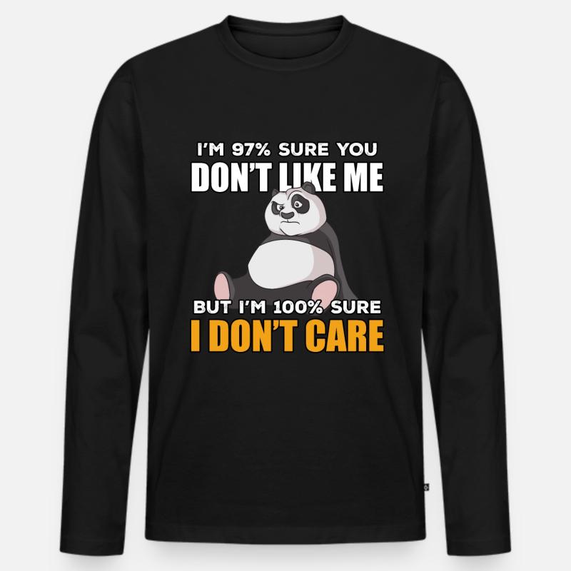 Lustige Panda geschenkidee - Männer Premium Bio Langarmshirt - Schwarz