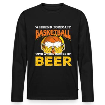 Cadeau de bière de basket-ball - T-shirt manches longues Premium bio Homme - noir - Devant - Nico (187cm)