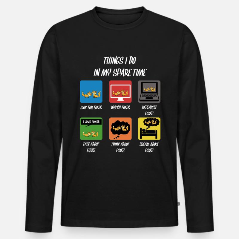 Fuchs - Männer Premium Bio Langarmshirt - Schwarz