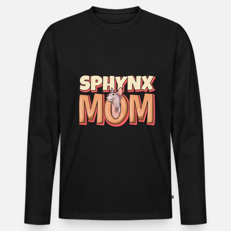 Sphynx-mutter - Männer Premium Bio Langarmshirt - Schwarz