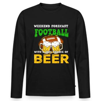Cadeau de bière de football - T-shirt manches longues Premium bio Homme - noir - Devant - Nico (187cm)