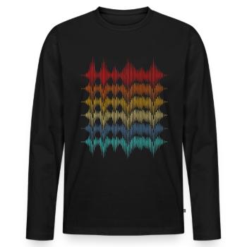 Retro Equalizer DJ Gift Music Soundwave - Men's Premium Organic Long Sleeve Shirt - black - Front - Nico (187cm)