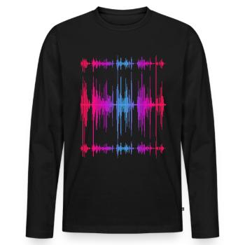 Music Sound Engineering Gift Musician Soundwave - Men's Premium Organic Long Sleeve Shirt - black - Front - Nico (187cm)