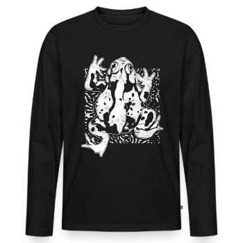 Crapaud - T-shirt manches longues Premium bio Homme - noir - Devant - Nico (187cm)