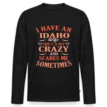 Idaho ehefrau lustiges Geschenk - Männer Premium Bio Langarmshirt - Schwarz - Vorne - Nico (187cm)