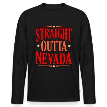 Direkt Aus Nevada Geschenk - Männer Premium Bio Langarmshirt - Schwarz - Vorne - Nico (187cm)