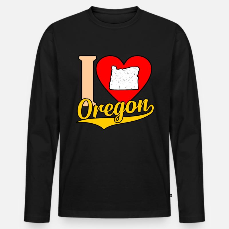 Ich Liebe Oregon geschenk - Männer Premium Bio Langarmshirt - Schwarz