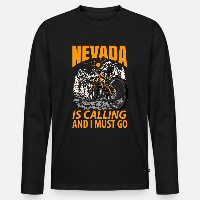 Nevada wurzel geschenk - Männer Premium Bio Langarmshirt - Schwarz