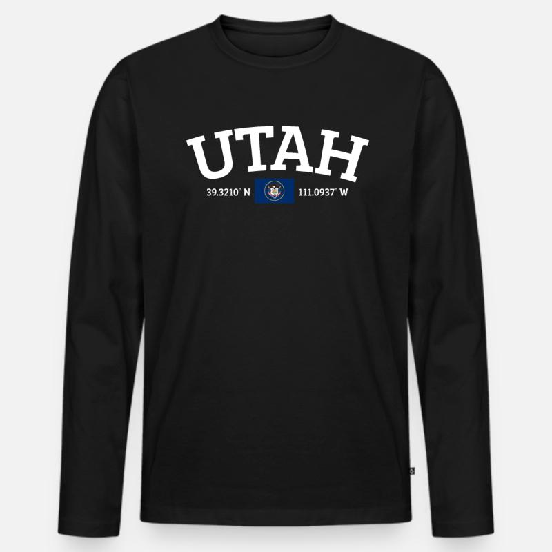 Utah - Männer Premium Bio Langarmshirt - Schwarz