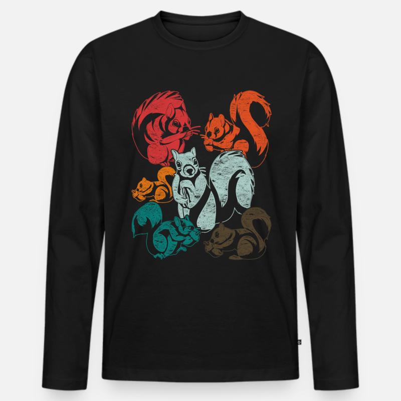 Eichhörnchen - Männer Premium Bio Langarmshirt - Schwarz