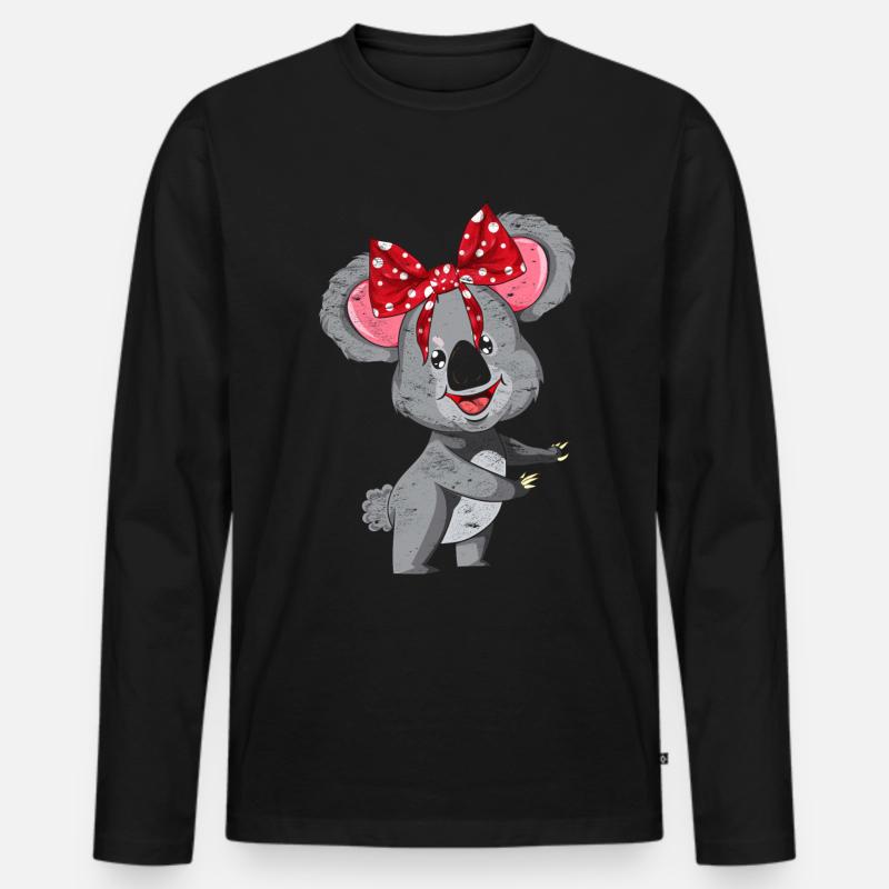 Koala - Männer Premium Bio Langarmshirt - Schwarz