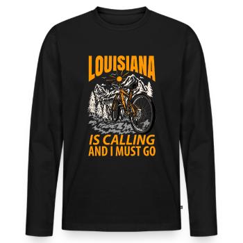 Louisiana abenteurer geschenk - Männer Premium Bio Langarmshirt - Schwarz - Vorne - Nico (187cm)
