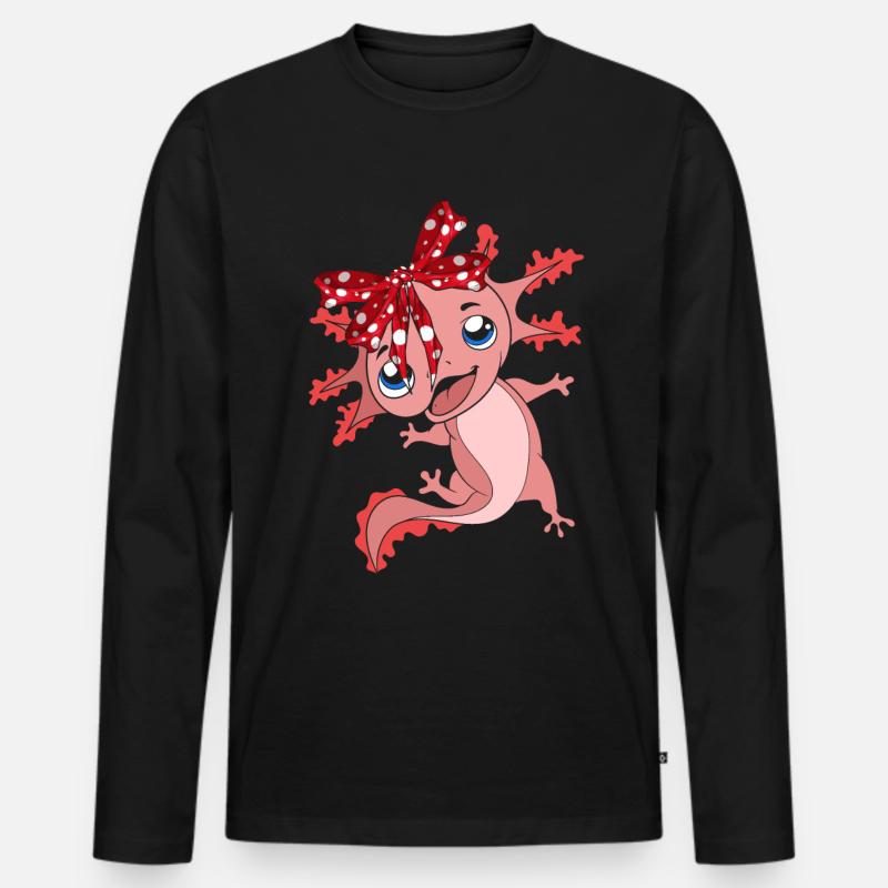 Axolotl - Männer Premium Bio Langarmshirt - Schwarz