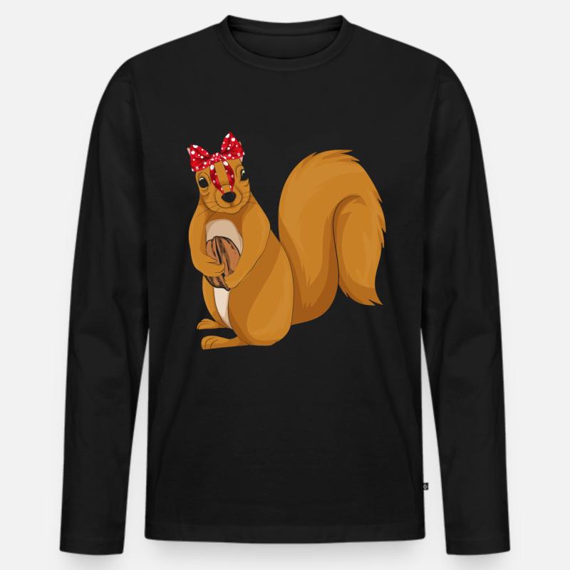 Eichhörnchen - Männer Premium Bio Langarmshirt - Schwarz