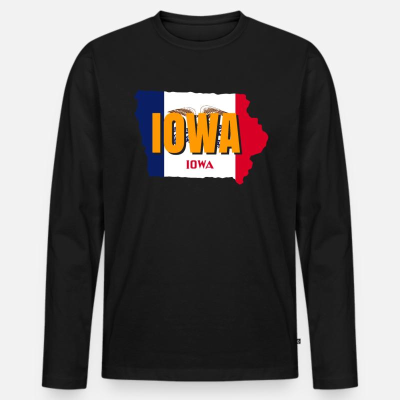 Iowa bewohner geschenk - Männer Premium Bio Langarmshirt - Schwarz