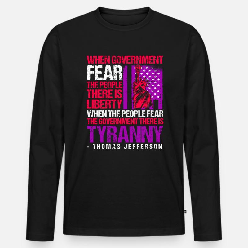 Thomas Jefferson - Männer Premium Bio Langarmshirt - Schwarz