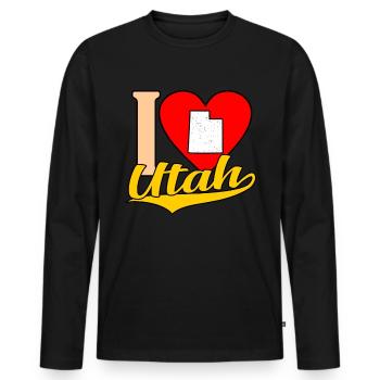 Ich Liebe Utah-geschenk - Männer Premium Bio Langarmshirt - Schwarz - Vorne - Nico (187cm)