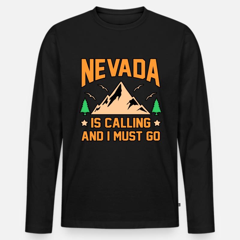 Reise nevada geschenk - Männer Premium Bio Langarmshirt - Schwarz