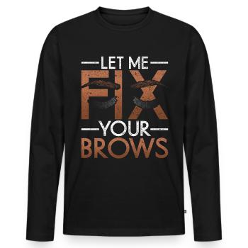 Make Up Artist Gift Beauty Brow Artist - Men's Premium Organic Long Sleeve Shirt - black - Front - Nico (187cm)