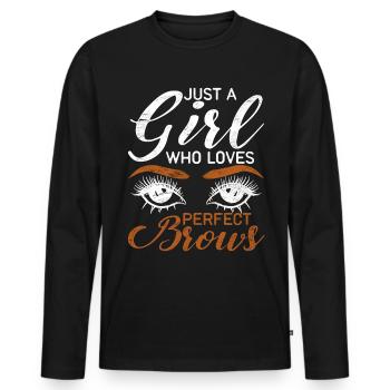 Make Up Artist Gift Beauty Brow Artist - Men's Premium Organic Long Sleeve Shirt - black - Front - Nico (187cm)