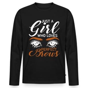 Eyebrow Beautician Gift Brow Artist - Men's Premium Organic Long Sleeve Shirt - black - Front - Nico (187cm)