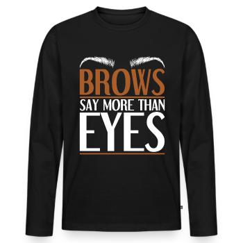 Eyebrow Beautician Gift Brow Artist - Men's Premium Organic Long Sleeve Shirt - black - Front - Nico (187cm)