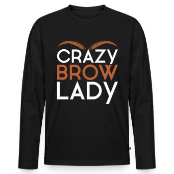 Eyebrow Beautician Gift Brow Artist - Men's Premium Organic Long Sleeve Shirt - black - Front - Nico (187cm)