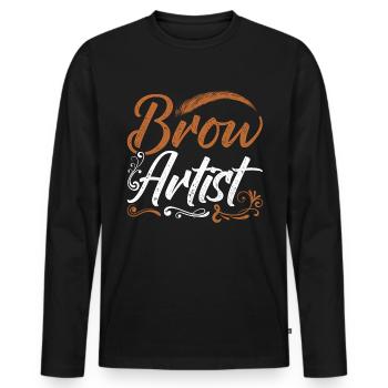 Make Up Artist Gift Beauty Brow Artist - Men's Premium Organic Long Sleeve Shirt - black - Front - Nico (187cm)