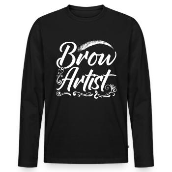 Make Up Artist Gift Beauty Brow Artist - Men's Premium Organic Long Sleeve Shirt - black - Front - Nico (187cm)