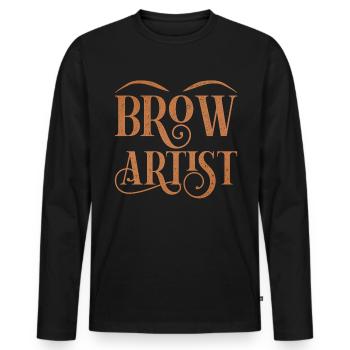 Make Up Artist Gift Beauty Brow Artist - Men's Premium Organic Long Sleeve Shirt - black - Front - Nico (187cm)