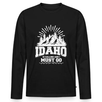 Idaho Berge Weinlese - Männer Premium Bio Langarmshirt - Schwarz - Vorne - Nico (187cm)