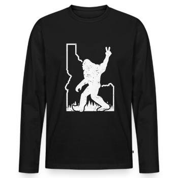 Idaho Berge Weinlese - Männer Premium Bio Langarmshirt - Schwarz - Vorne - Nico (187cm)