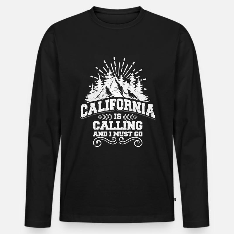 Kalifornien Geschenkidee - Männer Premium Bio Langarmshirt - Schwarz