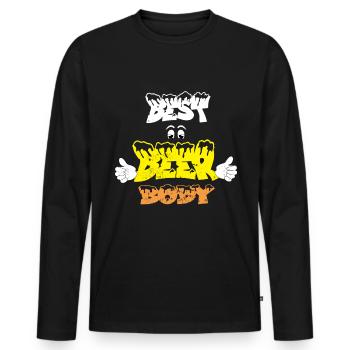 Beer Body Bier Biertrinker Saufen Alkohol Party - Männer Premium Bio Langarmshirt - Schwarz - Vorne - Nico (187cm)