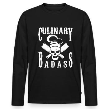 Cook -starred chef Gastro Restaurant - Men's Premium Organic Long Sleeve Shirt - black - Front - Nico (187cm)