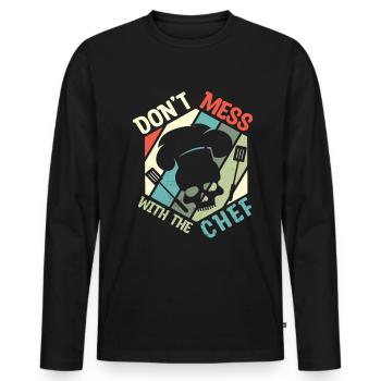 Cuisinier Chef étoilé Gastro Restaurant - T-shirt manches longues Premium bio Homme - noir - Devant - Nico (187cm)