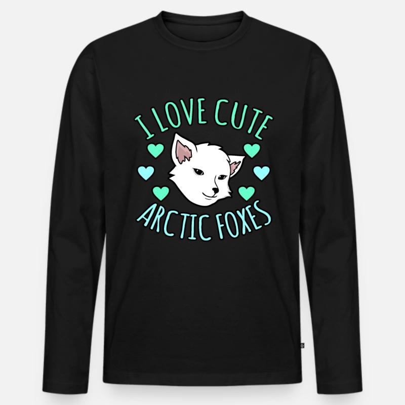 Polarfuchs - Männer Premium Bio Langarmshirt - Schwarz