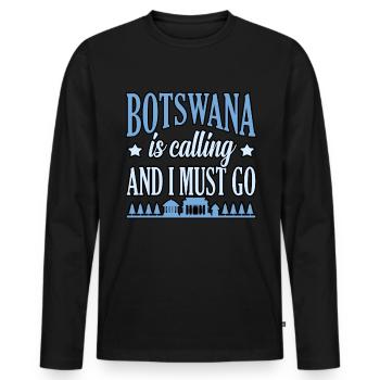 Botswana - Männer Premium Bio Langarmshirt - Schwarz - Vorne - Nico (187cm)