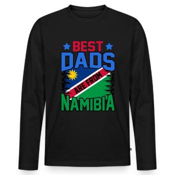 Namibia - Männer Premium Bio Langarmshirt - Schwarz - Vorne - Nico (187cm)